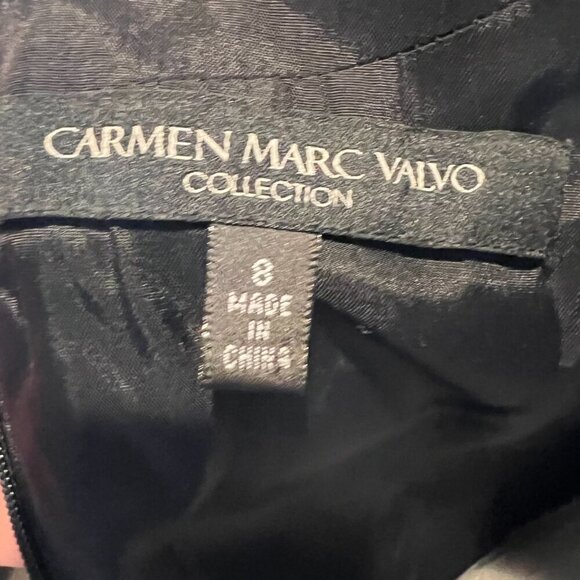 Carmen Marc Valvo Collection Black Beaded sleeveless Cocktail Dress, Size 8 - Picture 15 of 16